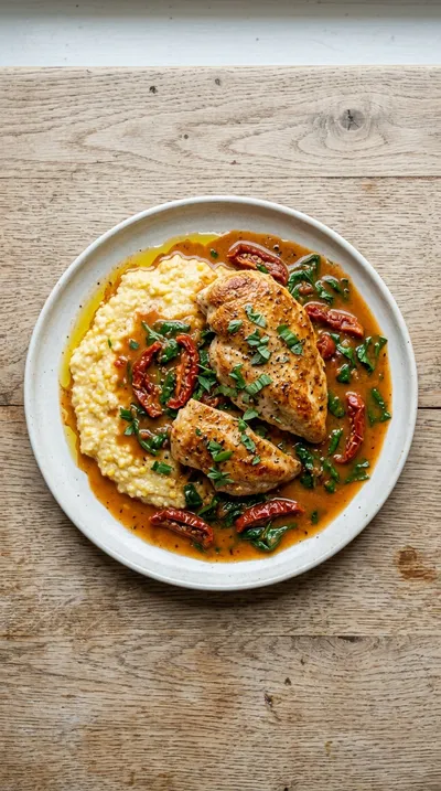 Tuscan Tomato Chicken Skillet - cooking process