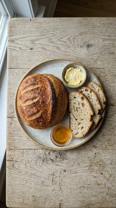 Beginner‑Friendly Homemade Sourdough Bread - cooking process