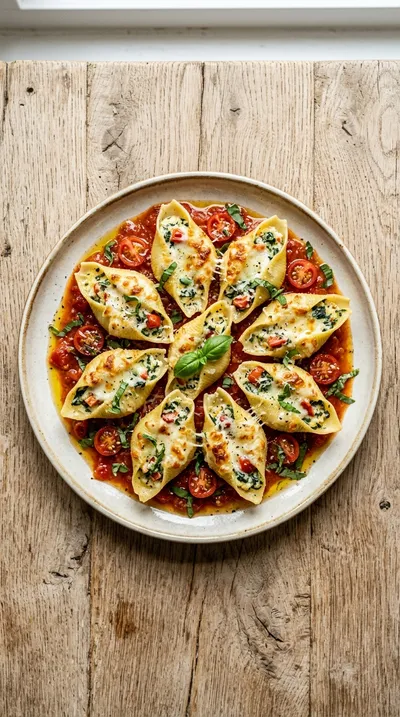 Vegetable Stuffed Shells with Tomato Basil Sauce - cooking process