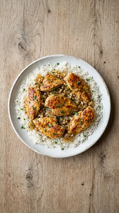 Chicken and Rice with Honey Mustard - cooking process