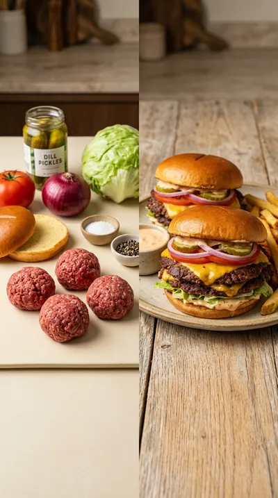 Crispy Classic Smash Burgers - ready to serve
