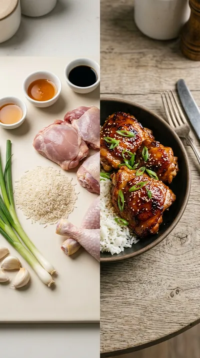 Sticky Honey Garlic Chicken - ready to serve