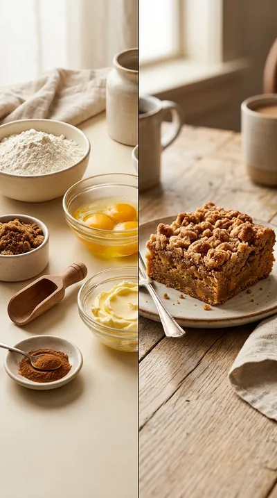 Chewy Blondies With Cinnamon Streusel - ready to serve