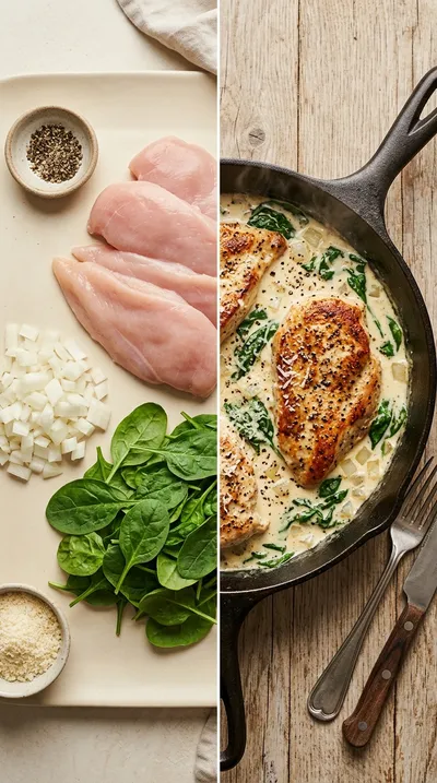 Creamy Parmesan Chicken Skillet - ready to serve
