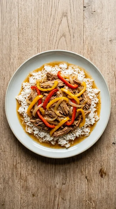 Easy Slow Cooker Mississippi Chicken - cooking process
