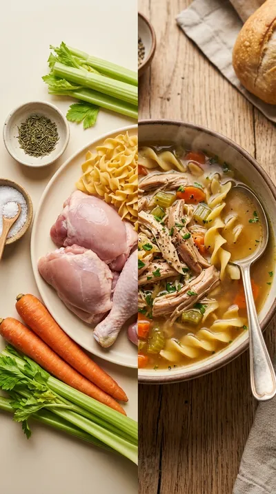 Cozy Homemade Chicken Noodle Soup - ready to serve