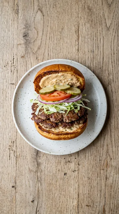 Crispy Classic Smash Burgers - cooking process