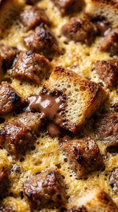 Beef Sausage Strata with Chocolate Chips - ingredients preparation