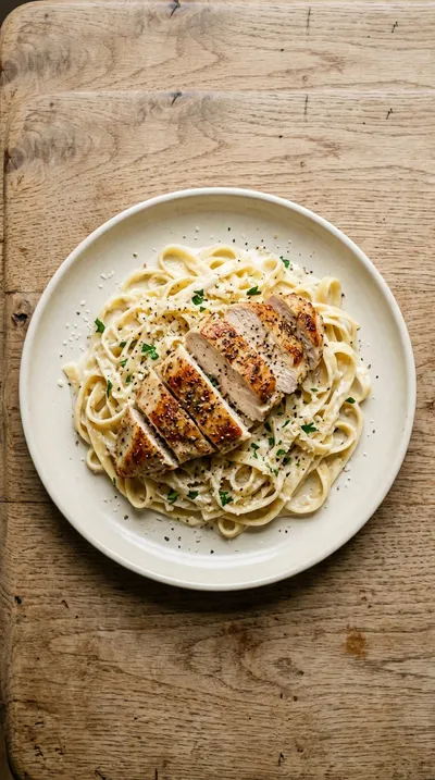 Creamy Chicken Alfredo Pasta - cooking process
