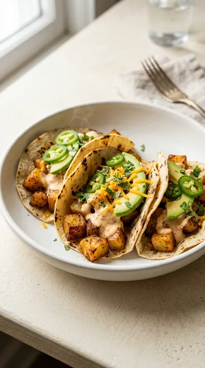 Potato Tacos With Chipotle Lime Sauce