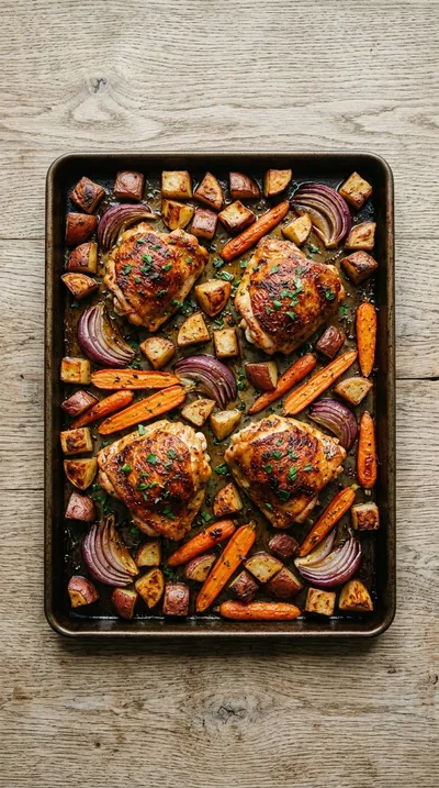 Easy Sheet Pan Chicken and Vegetables - cooking process