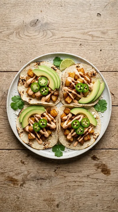Potato Tacos With Chipotle Lime Sauce - cooking process