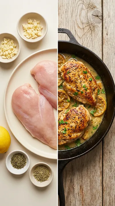 Lemon Herb Chicken Skillet - ready to serve