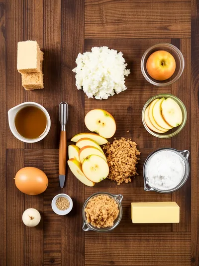 Apple Crumble Cheesecake - ingredients preparation
