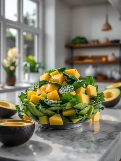 Avocado Mango Salad with Lime Dressing
