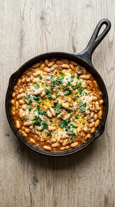 Creamy Lasagna Beans Skillet Dinner - cooking process