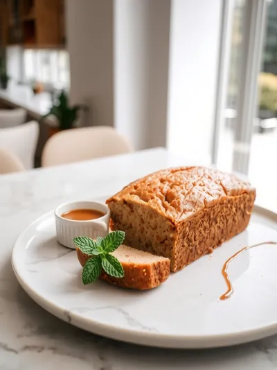 Banana Bread in Air Fryer - ready to serve