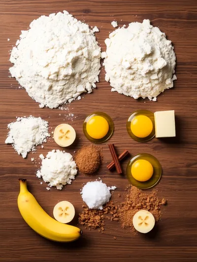 Easy Moist Banana Bread - ingredients preparation