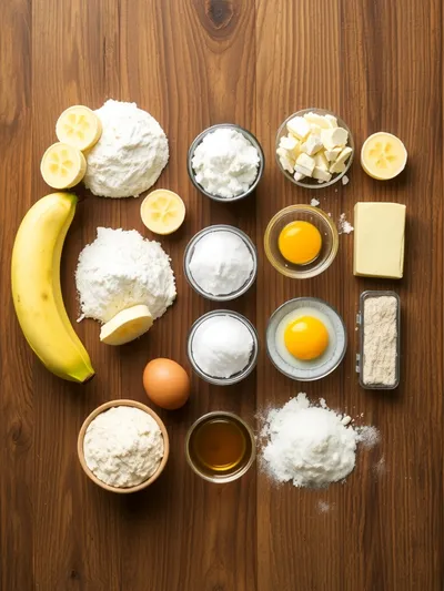 Classic Moist Banana Bread - ingredients preparation