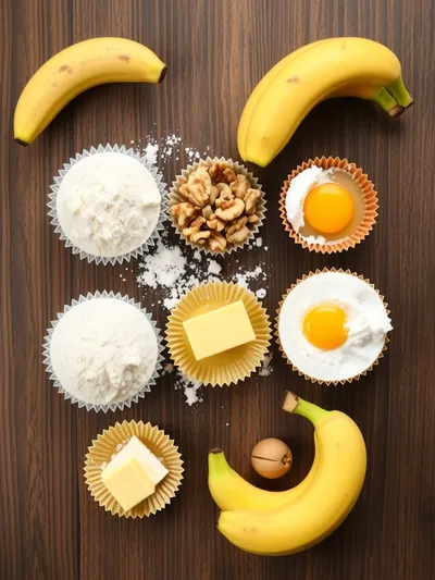 Irresistible Banana Bread Muffin Recipe - ingredients preparation