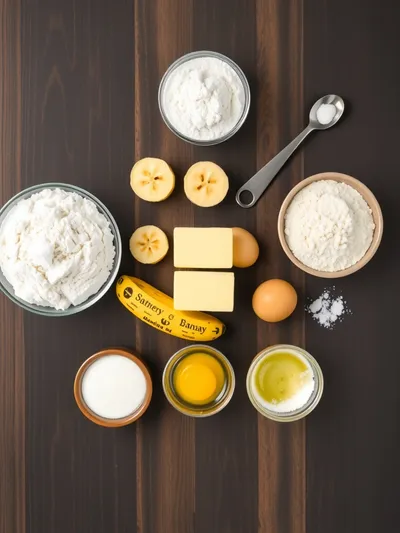 Easy Banana Bread Recipe - ingredients preparation