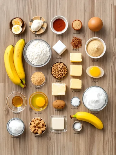 One Bowl Banana Bread - ingredients preparation