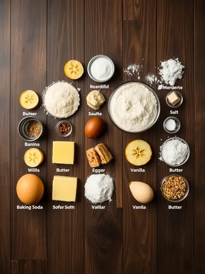 Moist Banana Bread - ingredients preparation