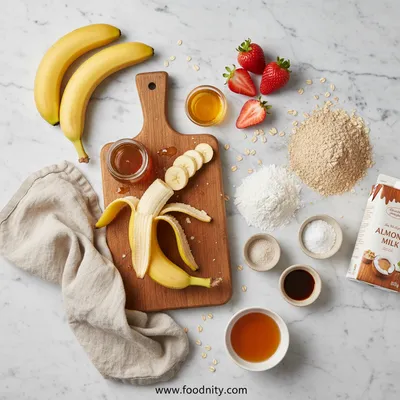 Healthy Banana Strawberry Bread - cooking process