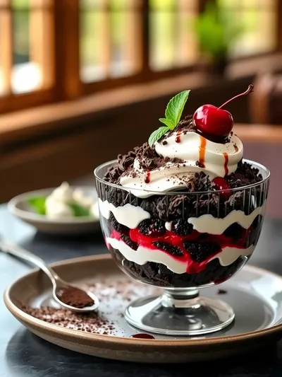 Black Forest Trifle - Easy Layered Dessert - ready to serve