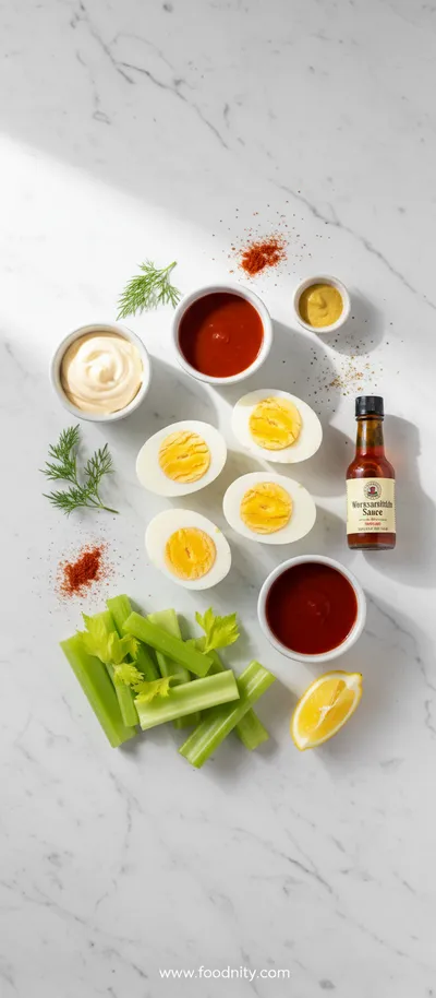 Bloody Mary Deviled Eggs – A Zesty Brunch Favorite - cooking process