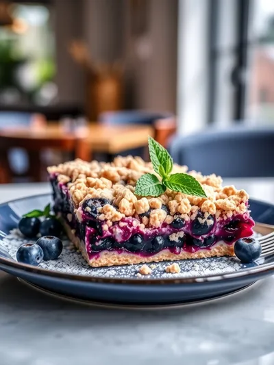 Blueberry Crumble Bars – Easy Homemade Dessert - ready to serve