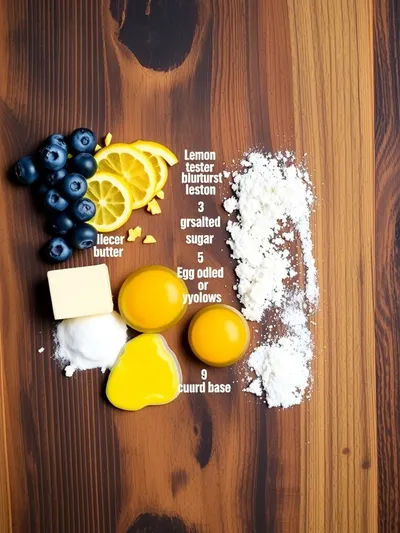 Blueberry Lemon Curd Tart - ingredients preparation