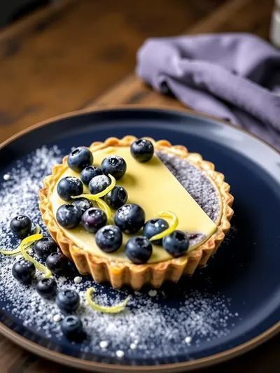 Blueberry Lemon Curd Tart - ready to serve