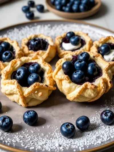 Blueberry Pastry Rings With Vanilla Cream Filling - cooking process