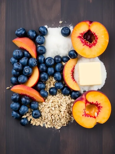 Blueberry Peach Crumble - ingredients preparation