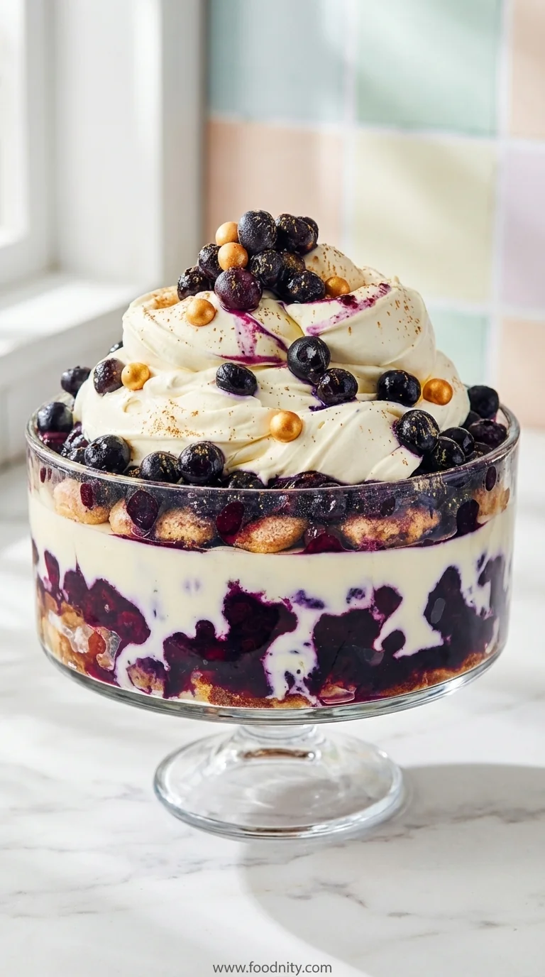 Blueberry Tiramisu Trifle