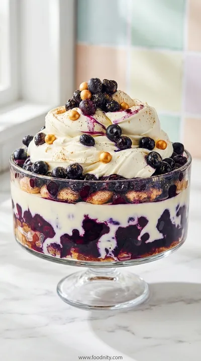 Blueberry Tiramisu Trifle