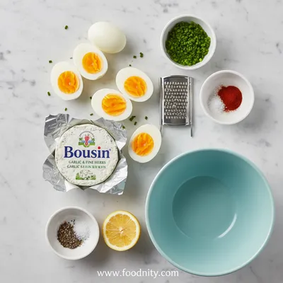 Boursin Deviled Eggs – Creamy Quick Snack - cooking process