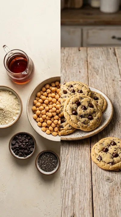 Soft Chocolate Chip Chickpea Cookies - ready to serve