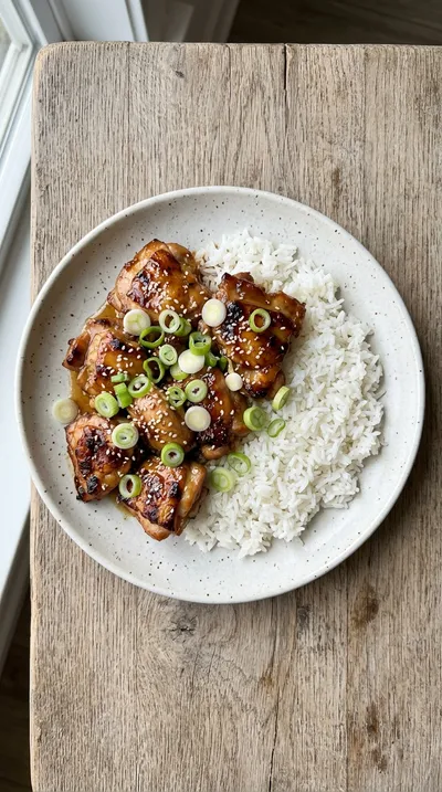 Sticky Honey Garlic Chicken - cooking process