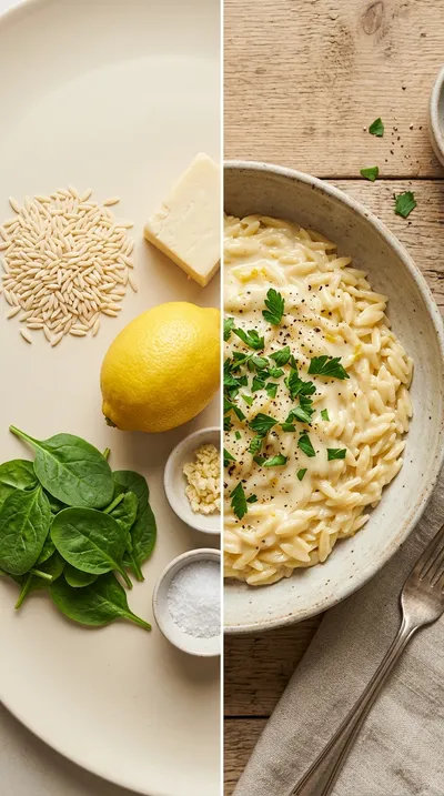 Lemon Orzo With White Cheddar Sauce - ready to serve