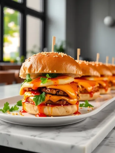 Cheesy Honey Sriracha Chicken Sliders - cooking process