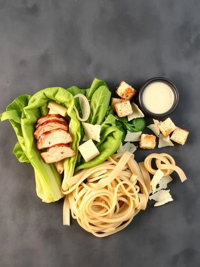 Chicken Caesar Pasta Salad – Ready in 30 Minutes - ingredients preparation