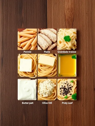 Easy Chicken Garlic Parmesan Pasta - ingredients preparation