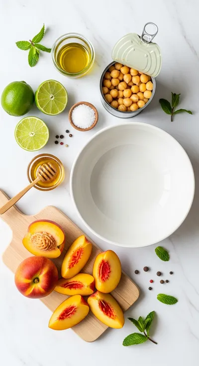 Chickpea Peach Salad With Honey Lime Dressing - cooking process