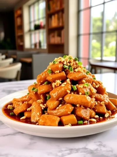 Easy Chinese Peanut Butter Chicken - ready to serve