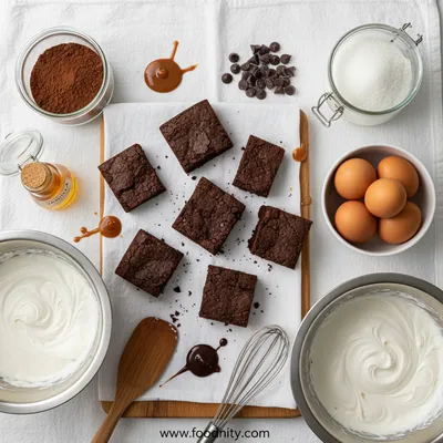 Chocolate Brownie Trifle Recipe - cooking process