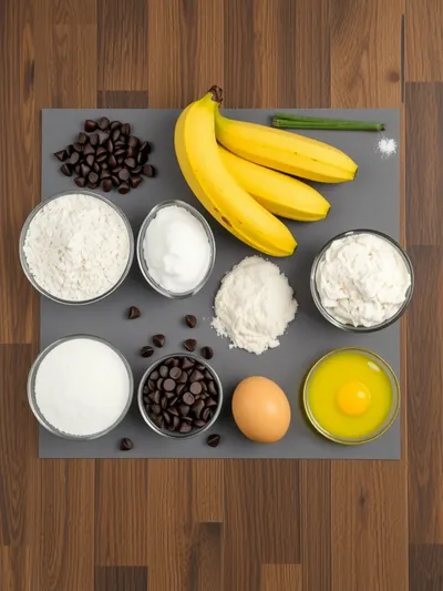 Super Moist Chocolate Chip Banana Bread - ingredients preparation