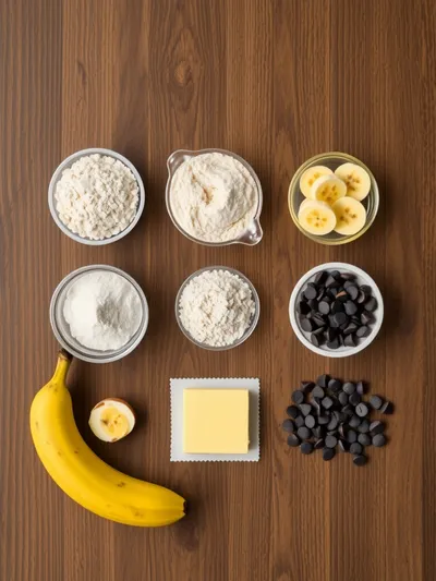 Chocolate Chip Banana Bread - Moist Quick Recipe - ingredients preparation