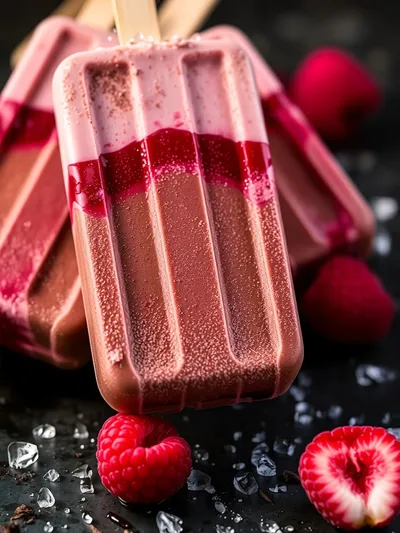 Chocolate Raspberry Frozen Yogurt Pops